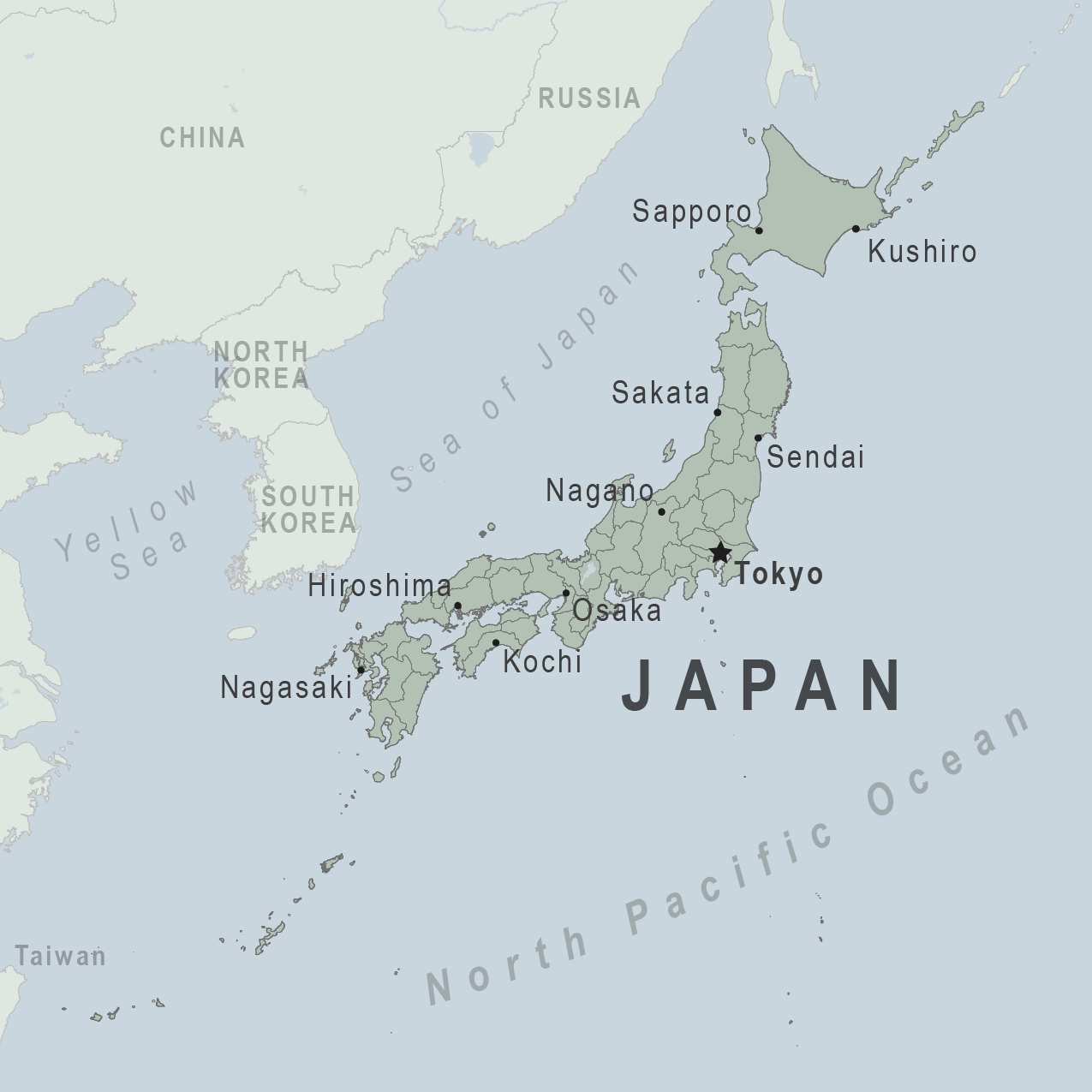 Map showing Japan